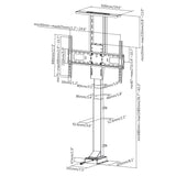 Suporte de extensão para cabo de alimentação Maclean, 37''-65'', VESA 600x400, máx. 50 kg, MC-866 + cabo 4K 3D UHD HDMI 2.0 de 1,8 m