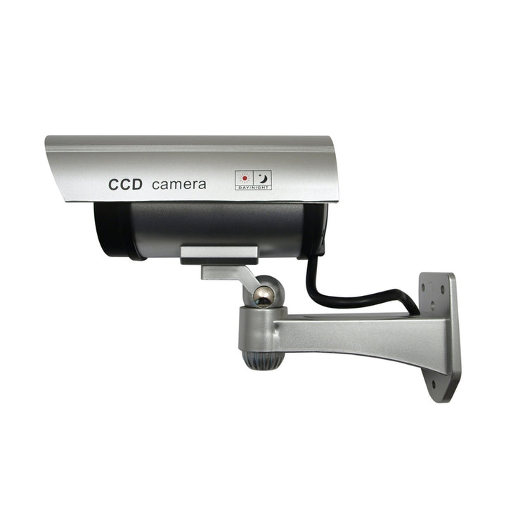 Pack de 2 câmaras falsas LED intermitentes IR1100 S para ambientes exteriores, prata