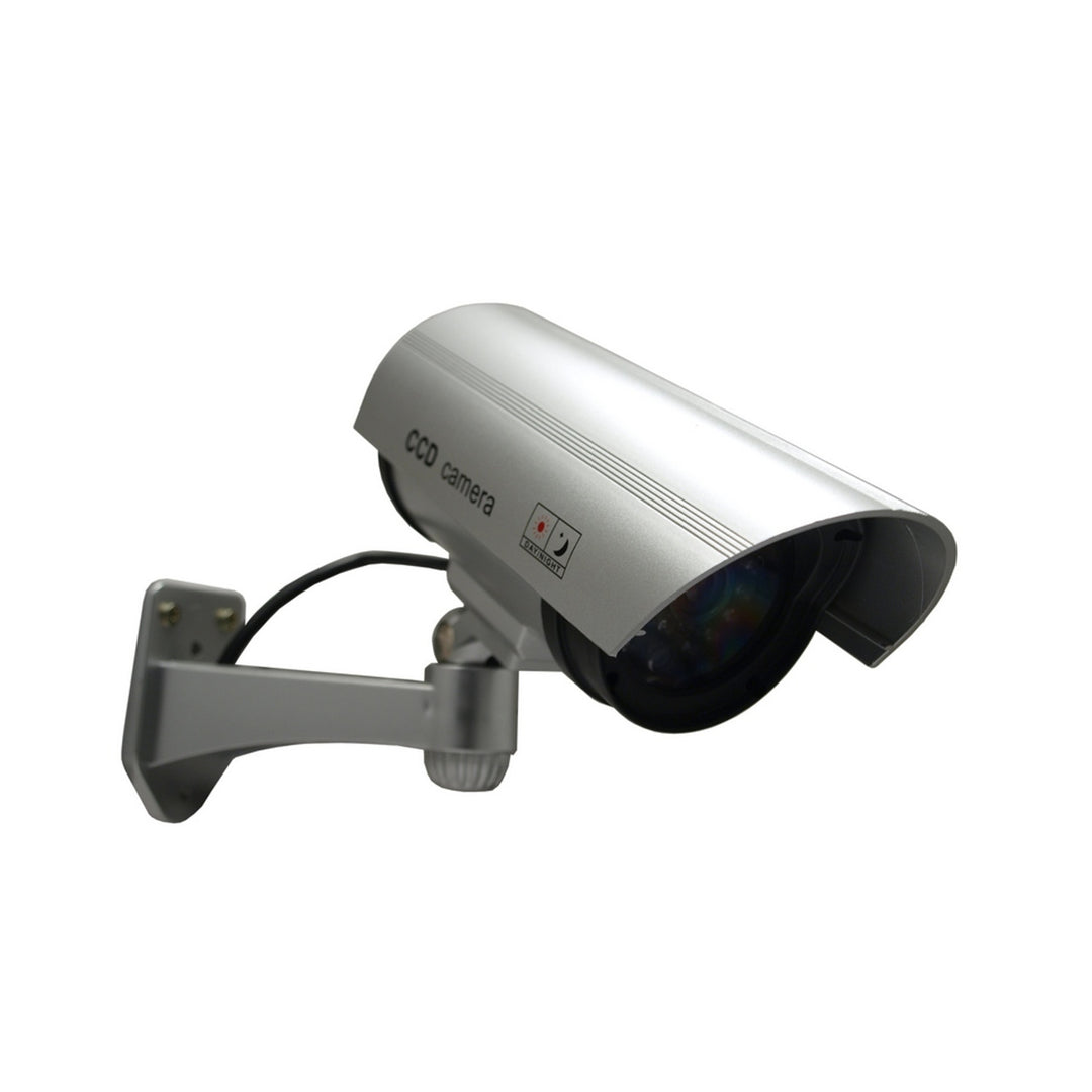 Pack de 2 câmaras falsas LED intermitentes IR1100 S para ambientes exteriores, prata