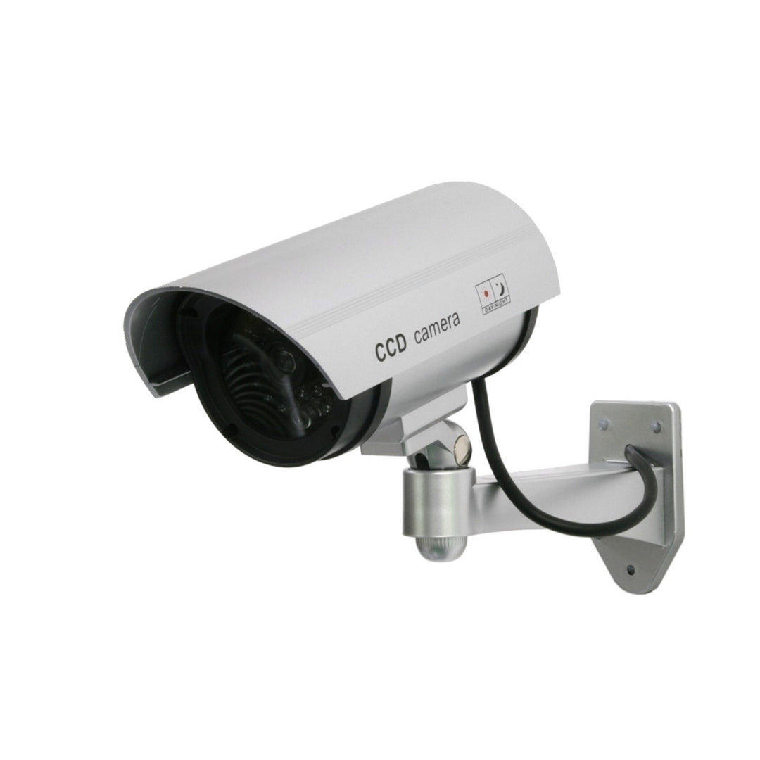 Pack de 2 câmaras falsas LED intermitentes IR1100 S para ambientes exteriores, prata