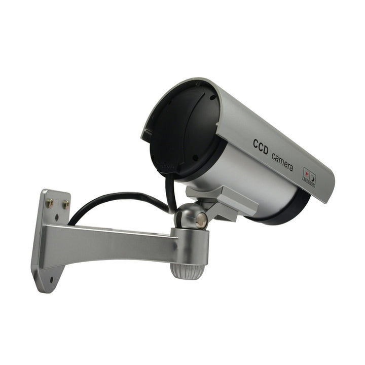 Pack de 2 câmaras falsas LED intermitentes IR1100 S para ambientes exteriores, prata