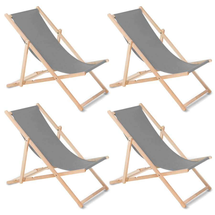 Espreguiçadeira GreenBlue GB183 Classic Beech, Cinza, Embalagem de 4