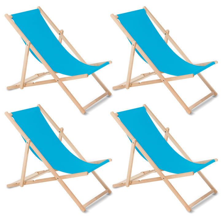 Espreguiçadeira GreenBlue GB183 Classic Beech, Azul, Embalagem de 4