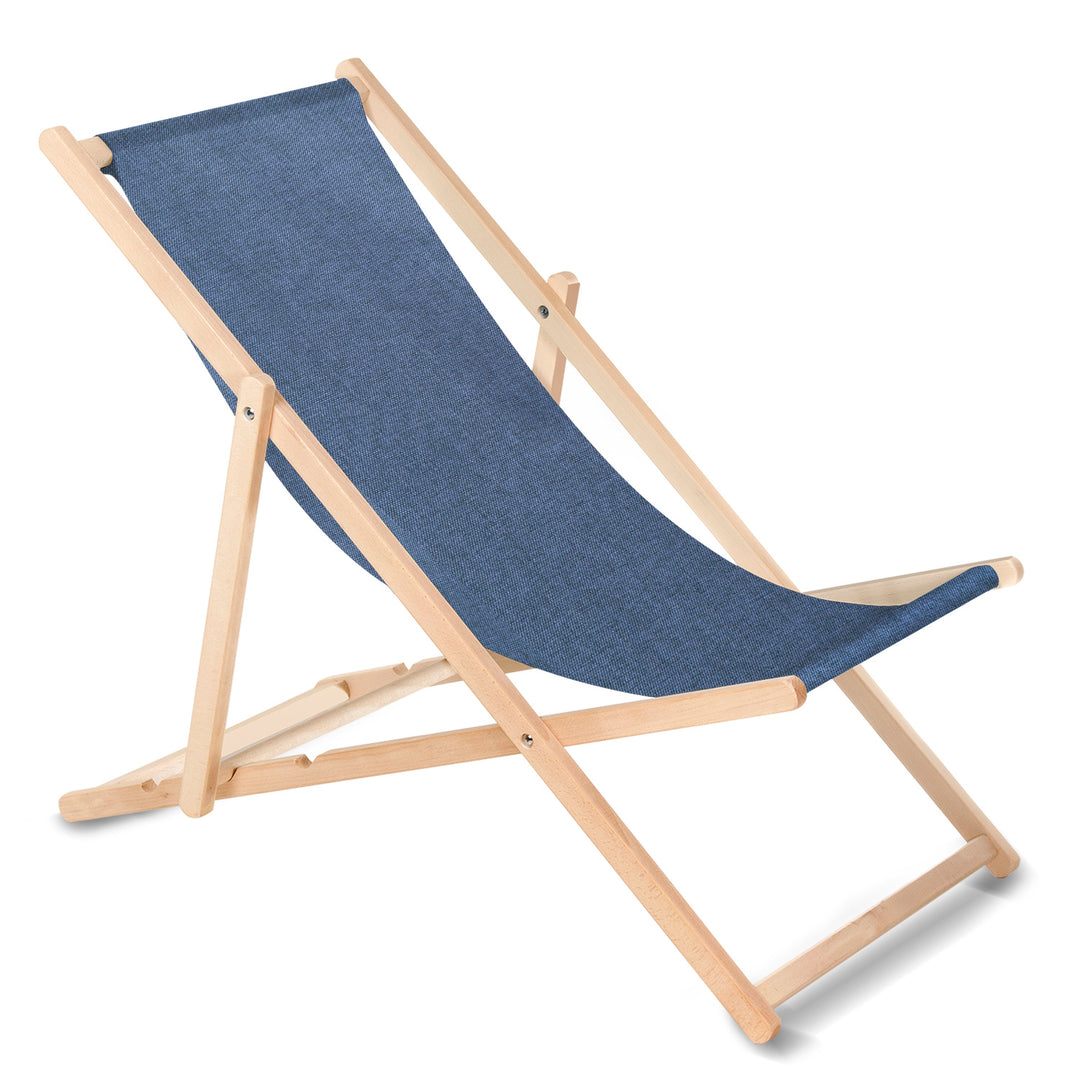 Espreguiçadeira GreenBlue GB183M Classic Beech, Azul Melange, Conjunto de 4