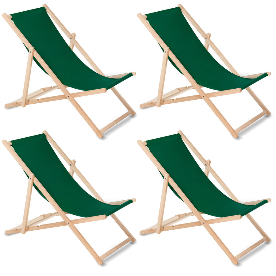 Espreguiçadeira GreenBlue GB183 Classic Beech, Verde Escuro, Embalagem de 4