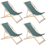 Conjunto de 4 espreguiçadeiras GreenBlue GB183M Classic turquesa mesclado em faia