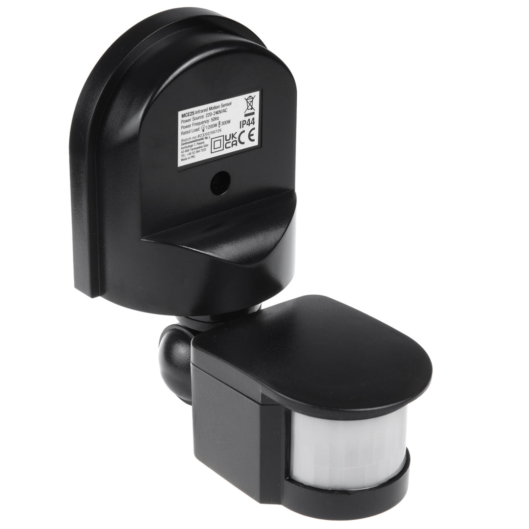Sensor de movimento e crepúsculo/amanhecer de parede Maclean MCE25, 180°, máx. 1200 W, preto e branco