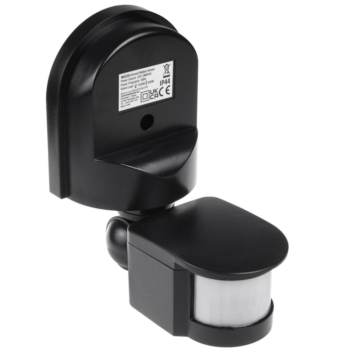 Sensor de movimento e crepúsculo/amanhecer de parede Maclean MCE25, 180°, máx. 1200 W, preto e branco