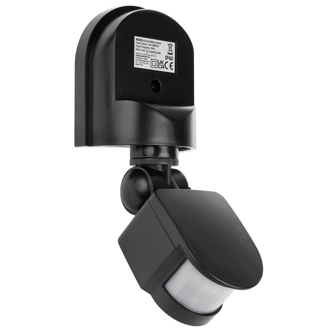 Sensor de movimento e crepúsculo/amanhecer de parede Maclean MCE25, 180°, máx. 1200 W, preto e branco