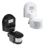 Sensor de movimento e crepúsculo/amanhecer de parede Maclean MCE25, 180°, máx. 1200 W, preto e branco