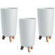 Vaso Prosperplast, diâmetro 195 mm, altura 365 mm, com pernas, branco, Gracia Tubus Slim, conjunto de 3 peças