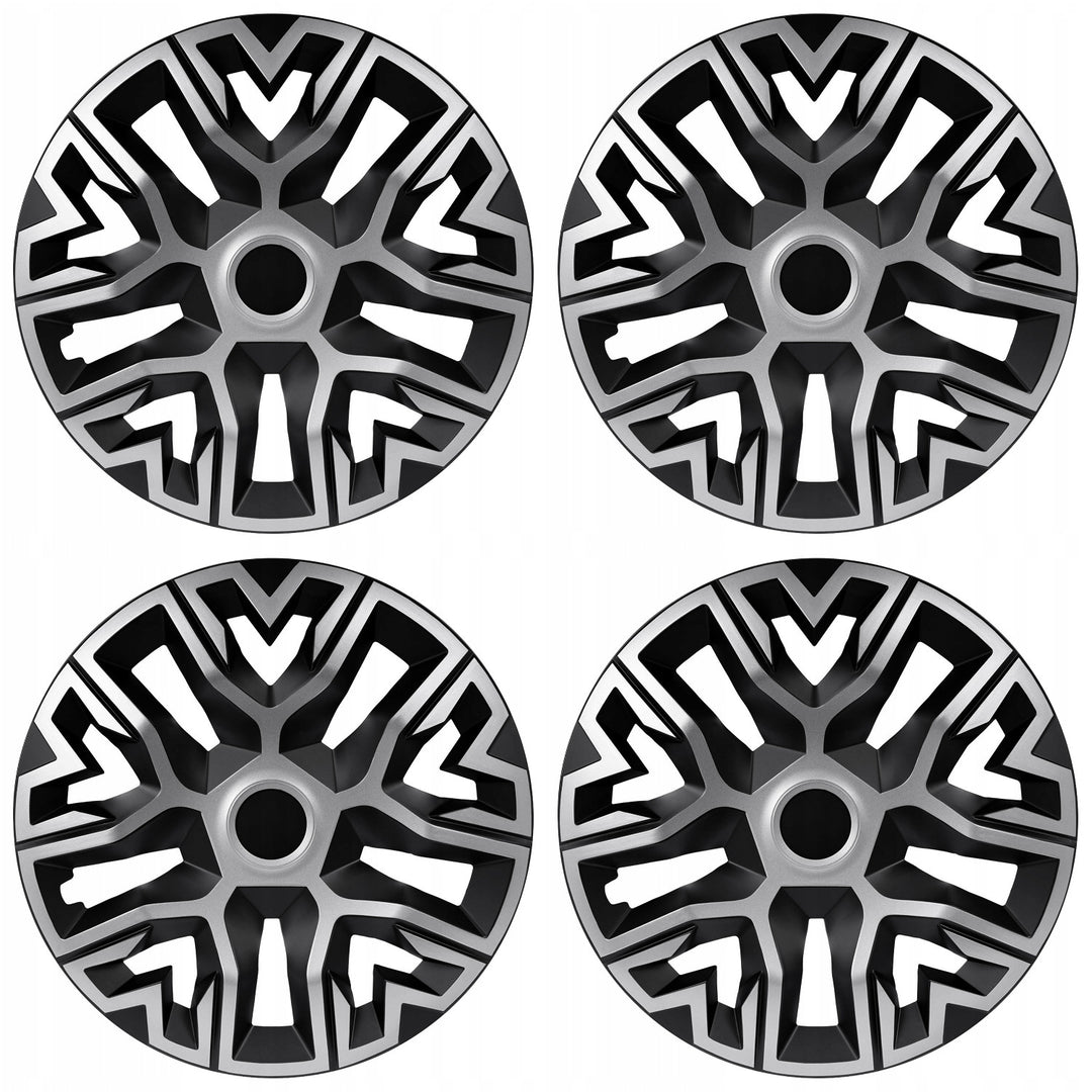 NRM The Best bicolor  Tapacubos universales Color plata/negro 15'' 4 piezas