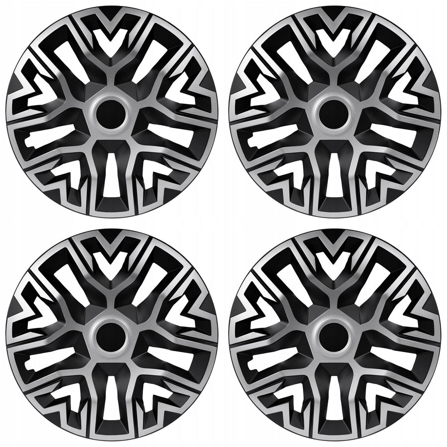 Calotas universais NRM The Best Two-Tone Prata/Preto 15'' 4 peças