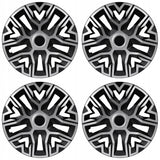 Tampões universais bicolores NRM The Best 16'' prateado/preto 4 peças