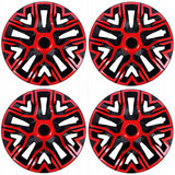 Tapacubos universales 14'' NRM The Best Bicolor rojo/negro 4 piezas