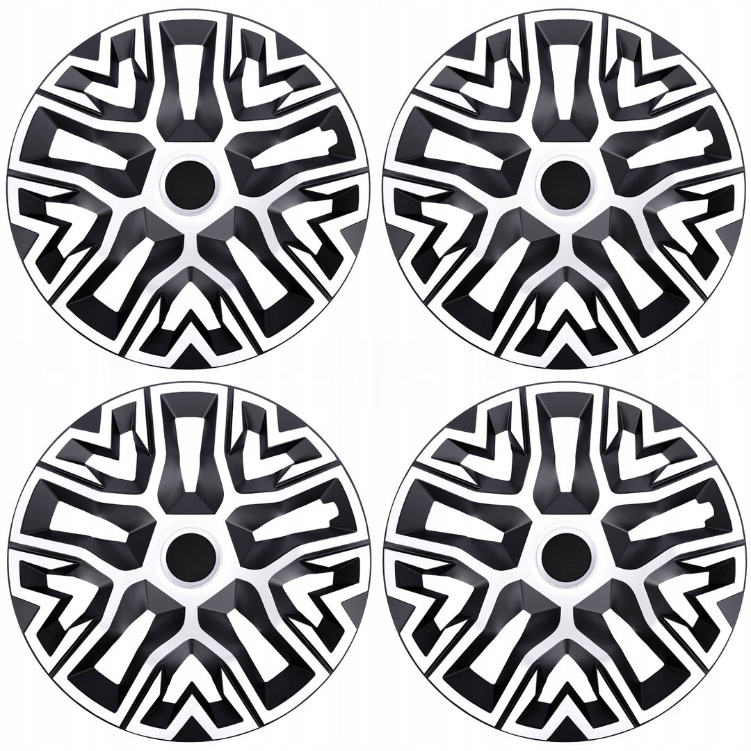 NRM The Best Tapacubos universales bicolor blanco y negro 15'' 4 piezas