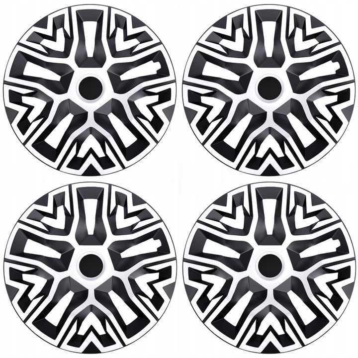 NRM The Best Tapacubos universales bicolor blanco y negro 15'' 4 piezas