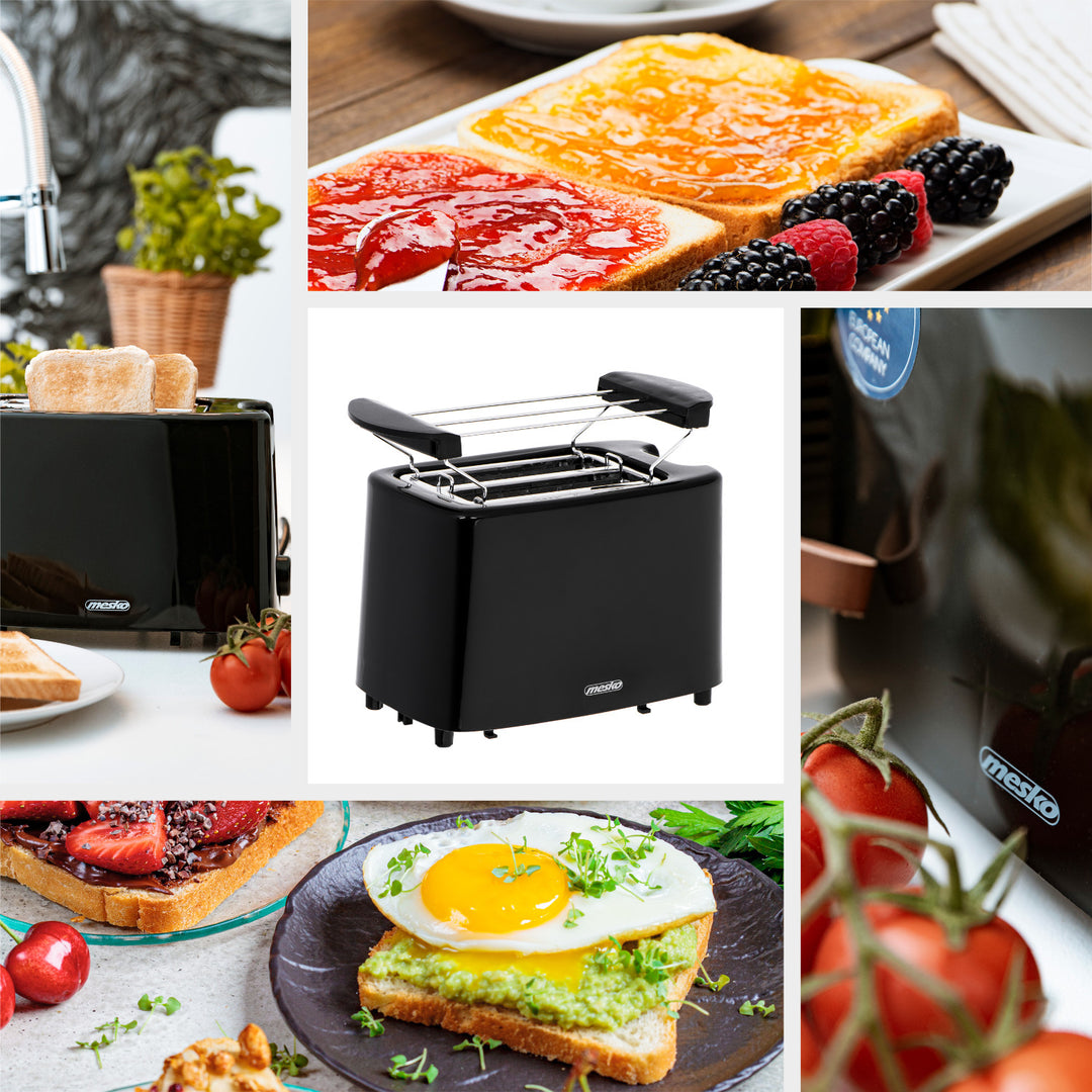 Tostador Mesko, tostador de 2 rebanadas, 900W, negro, MS 3220