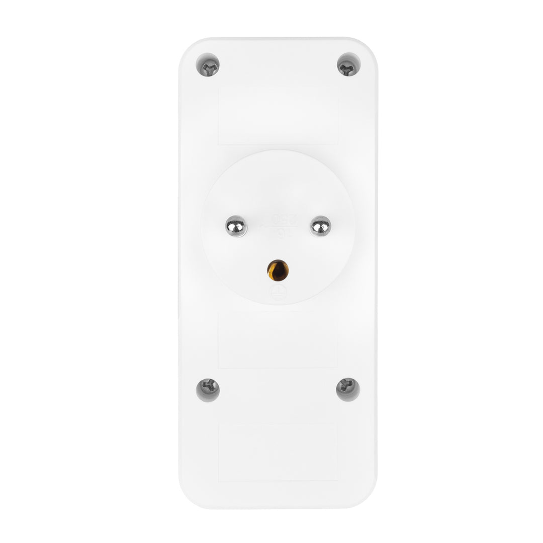 Toma de corriente x3 + 4xUSB Maclean, divisor de 3 tomas, 2xUSB A, 2xUSB C PD 20W, 1x16A + 2x6A, MCE248 F/W