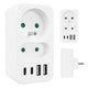 Toma de corriente Maclean x2 + 4xUSB, divisor con 2 tomas, 2xUSB A, 2xUSB C PD 20W, 1x16A + 1x6A, MCE249 F/W
