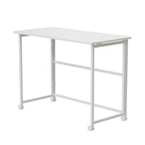 Mesa escritorio plegable Maclean, blanca, móvil, tablero 100x50cm, max. 50kg, MC-1250 W