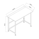 Mesa escritorio plegable Maclean, blanca, móvil, tablero 100x50cm, max. 50kg, MC-1250 W