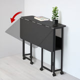 Mesa escritorio plegable Maclean, negra, móvil, tablero 100x58cm, max. 50kg, MC-126 B