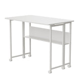 Mesa escritorio plegable Maclean, blanca, móvil, tablero 100x58cm, max. 50kg, MC-126 W