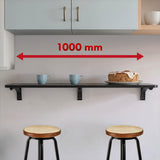 Estante/top plegable Maclean, negro, 100x40 cm, máx. 50 kg, MC-128 B