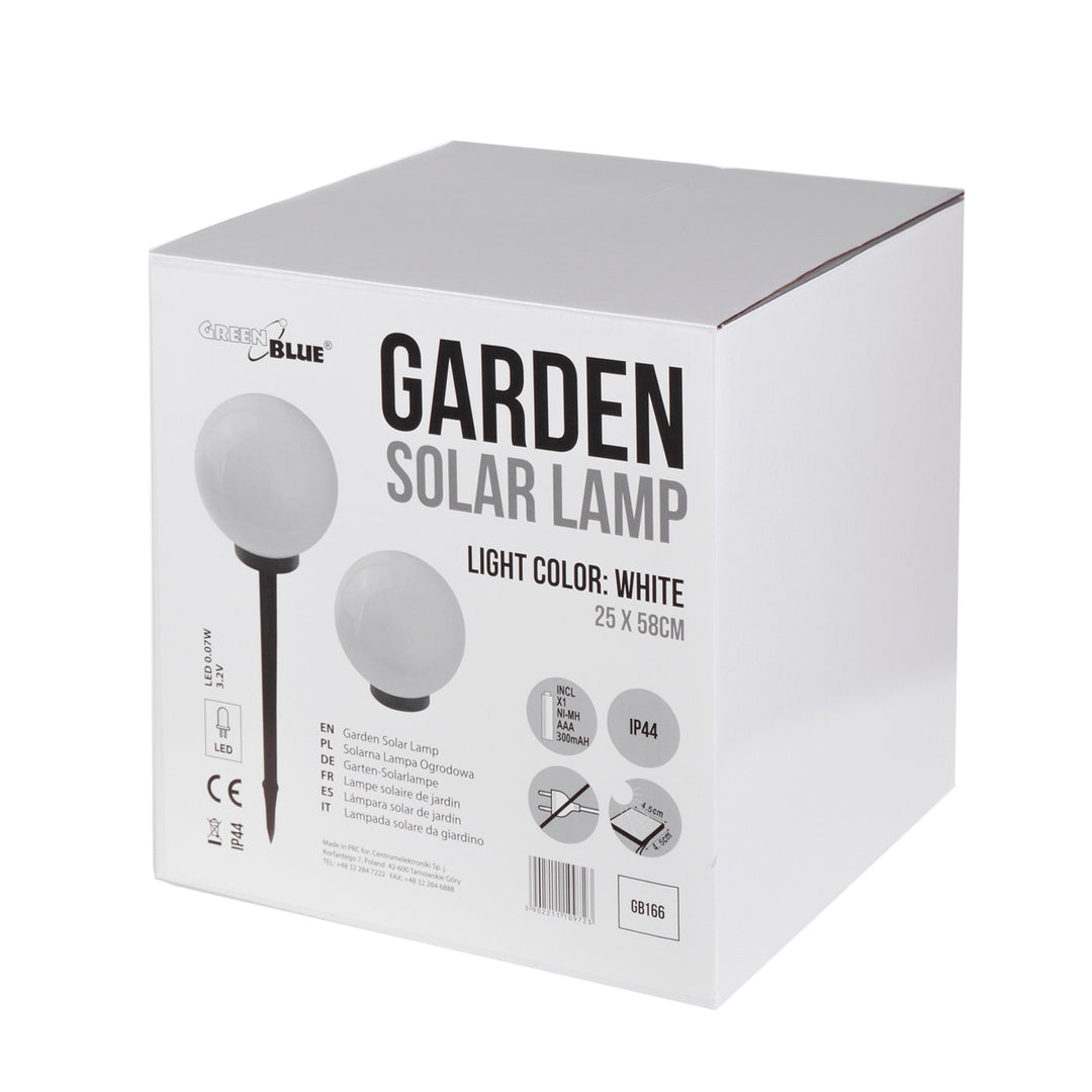 Luz solar GreenBlue, independente, jardim, esfera 25x25x58 cm, LED branco, GB166, pacote de 4