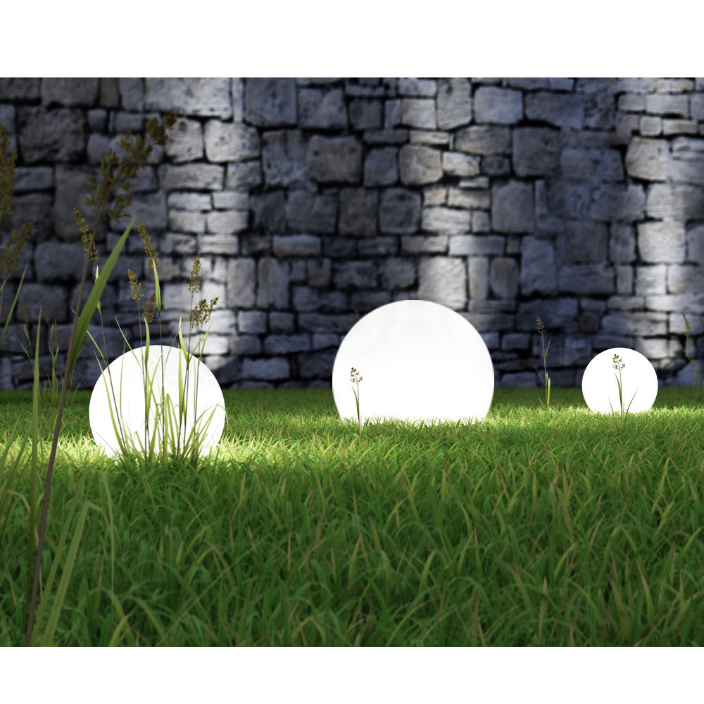 Luz solar GreenBlue, independente, jardim, esfera 25x25x58 cm, LED branco, GB166, pacote de 4