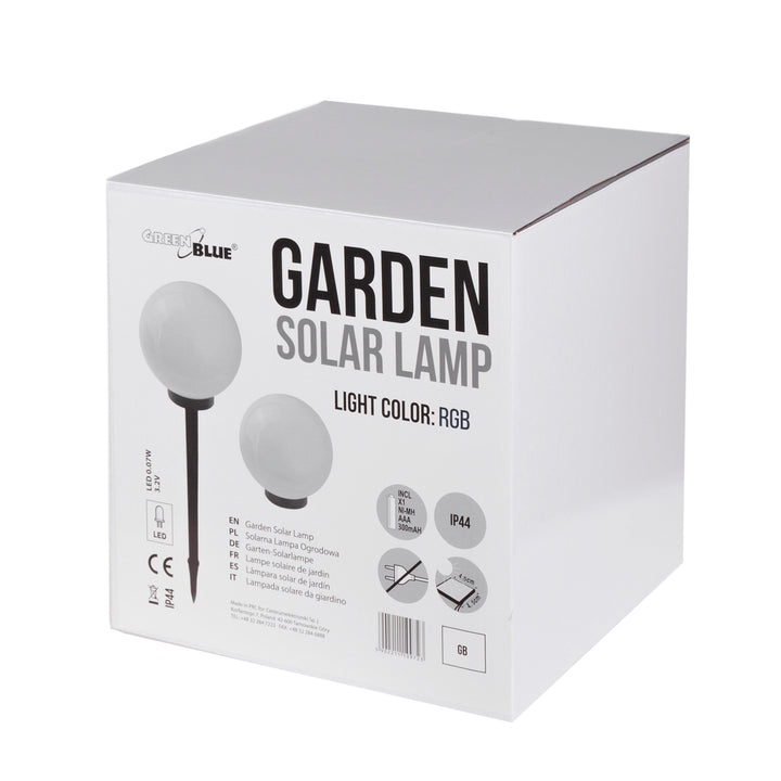 GB167 Luz Solar de Jardim - Esfera 30x30x63cm, LEDs Coloridos, 4 Peças