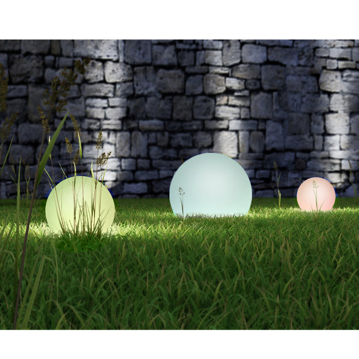Luz solar GreenBlue, independente, jardim, esfera 25x25x58 cm, LED RGB, GB165, 4 peças