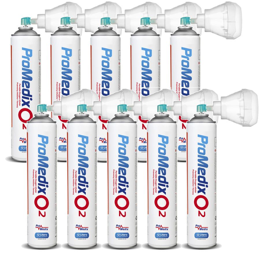 Inalador portátil de oxigénio Promedix 99,4% em lata, 12L, PR-994, 10 unidades