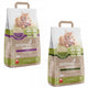 Animax Lecho aglomerante, Lavanda, triturado, 7 litros + Lecho aglomerante, Té verde, triturado, 7 litros