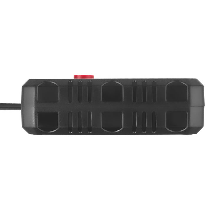 Regleta de enchufes Maclean, cable alargador 2 tomas + 3xUSB, 110-240 V CA 50/60 Hz, 2,1 A máx. 2500 W, 3 m, negro, MCE388 B