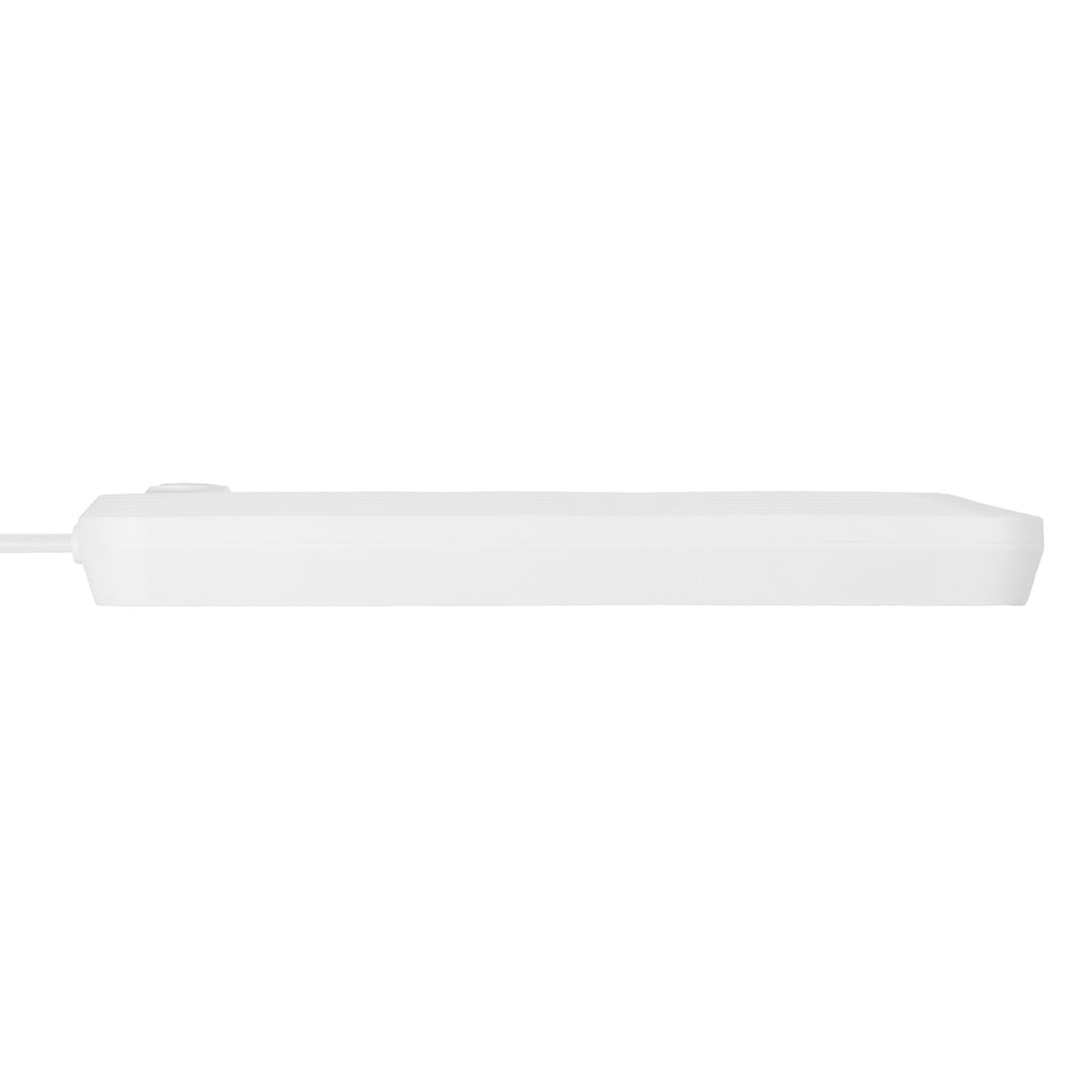 Regleta de enchufes Maclean, cable alargador de 5 tomas + 3xUSB, 110-240 V CA 50/60 Hz, 2,1 A máx. 2500 W, 1,5 m, blanco, MCE395 W