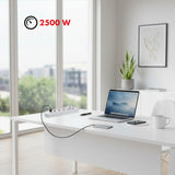 Regleta de enchufes Maclean, cable alargador de 5 tomas + 3xUSB, 110-240 V CA 50/60 Hz, 2,1 A máx. 2500 W, 1,5 m, blanco, MCE395 W