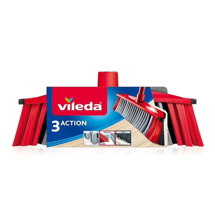 Vileda 3-Action Cepillo de tres fibras, sin mango, cartucho
