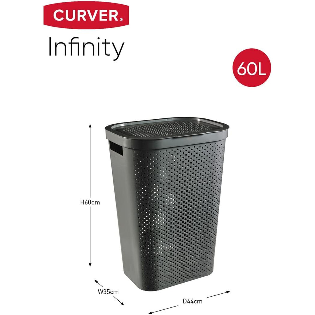 Curver Infinity Cesto de la ropa reciclado 60L gris oscuro