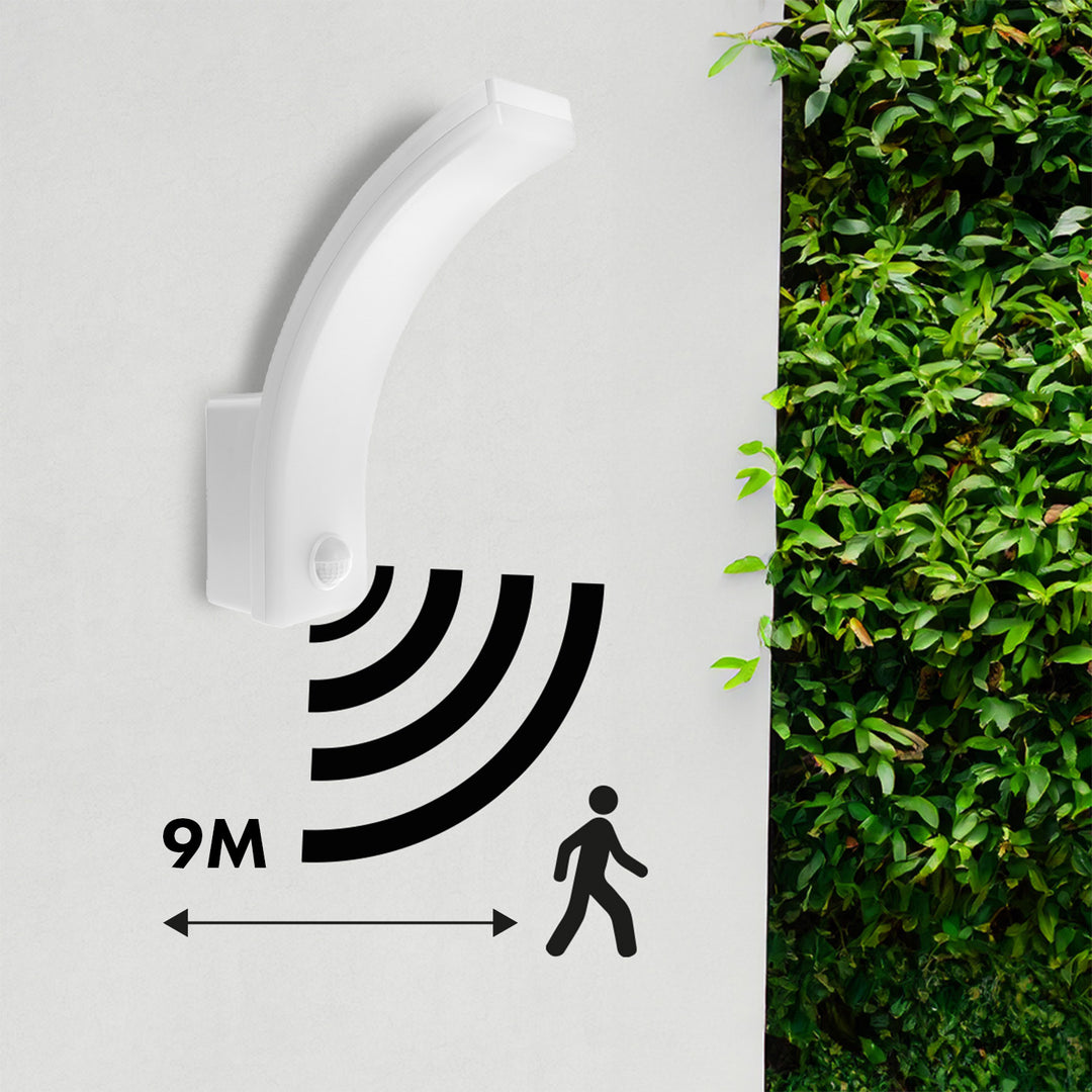 Maclean sensor de movimiento Lámpara LED, sensor de movimiento PIR, blanco, 20W, IP65, 2000lm, blanco neutro (4000K) MCE512 W, 4 piezas