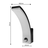 Luz LED com sensor de movimento Maclean, sensor de movimento PIR, preta, 20 W, IP65, 2000 lm, branco neutro (4000 K) MCE512 B, pacote de 4