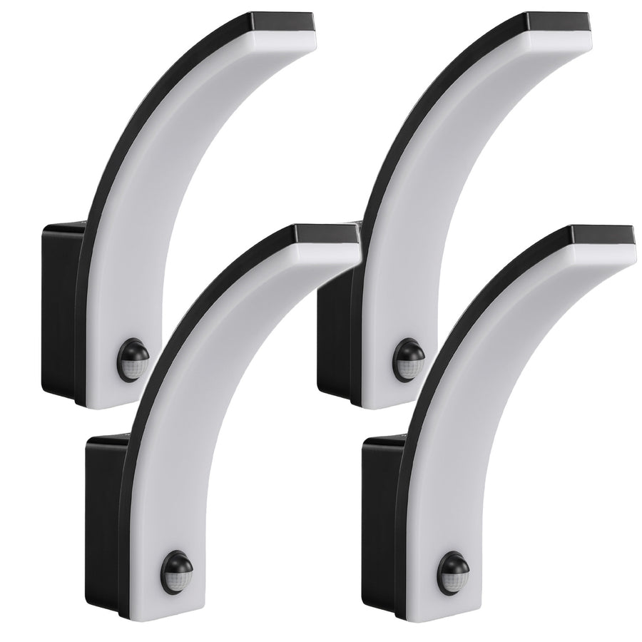 Luz LED com sensor de movimento Maclean, sensor de movimento PIR, preta, 20 W, IP65, 2000 lm, branco neutro (4000 K) MCE512 B, pacote de 4