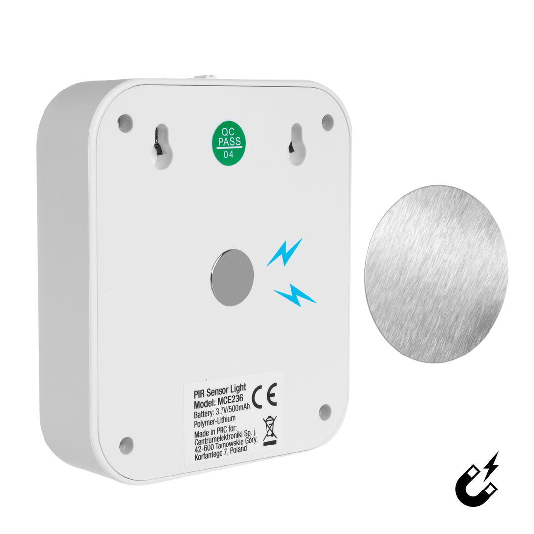 Maclean MCE236 Luz de escada LED, com sensor de movimento, 4000K, 3,7V/500mAh, 4 LEDs, alcance de 3 a 4m, pacote de 2