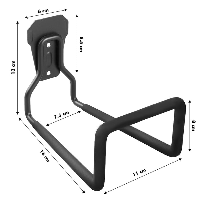 Soporte de pared para garaje Maclean, para neumáticos, herramientas de jardín, escalera, mangueras, bicicletas, acero, carga máx. 35kg, MC-441, 2 piezas