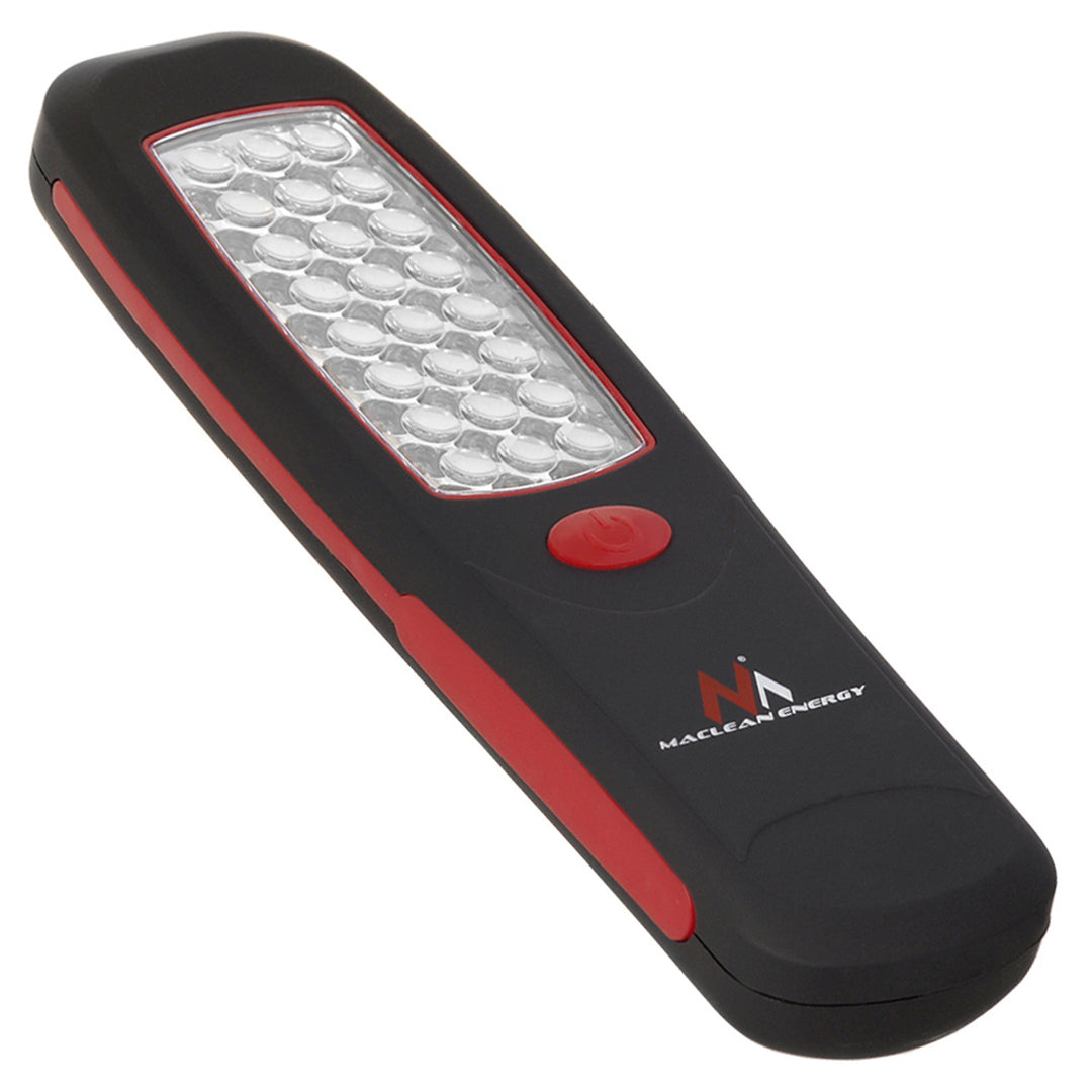 Maclean MCE03 Lámpara de taller 24 LED, imán, gancho, 2 piezas