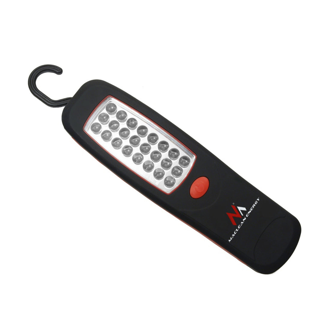 Maclean MCE03 Lámpara de taller 24 LED, imán, gancho, 2 piezas