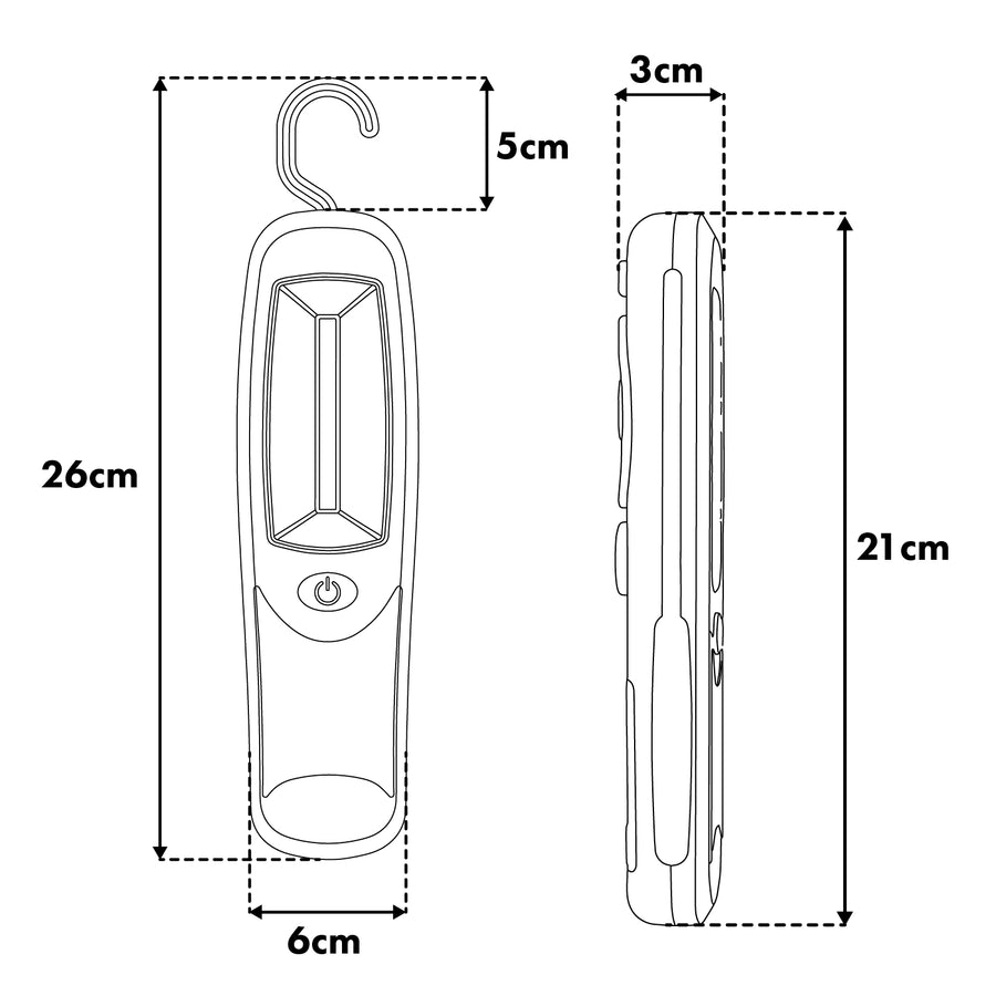 Lâmpada de oficina Maclean MCE03 24 LED, íman, gancho, 2 peças