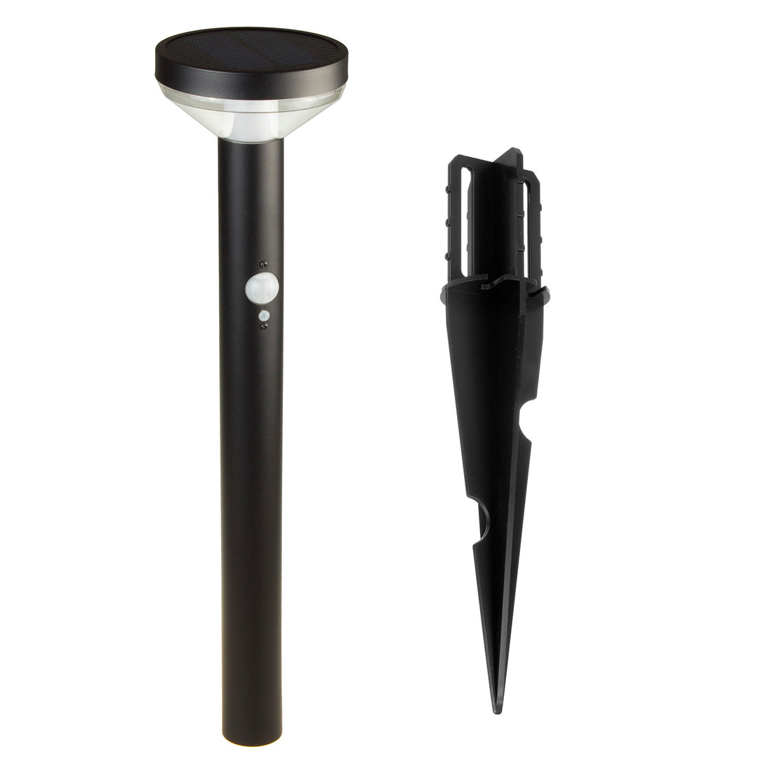 Maclean MCE465 B Solar LED Light, con sensor, 3 modos, enchufable, Li-ion 18650, IP44, 3.7V, 1200 mAh, Negro, 8 piezas