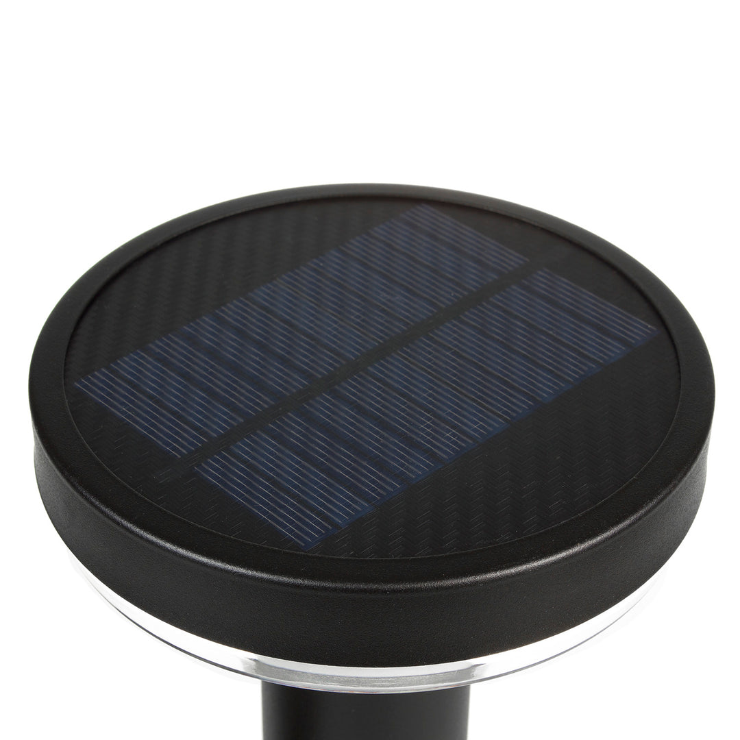 Maclean MCE465 B Solar LED Light, con sensor, 3 modos, enchufable, Li-ion 18650, IP44, 3.7V, 1200 mAh, Negro, 8 piezas